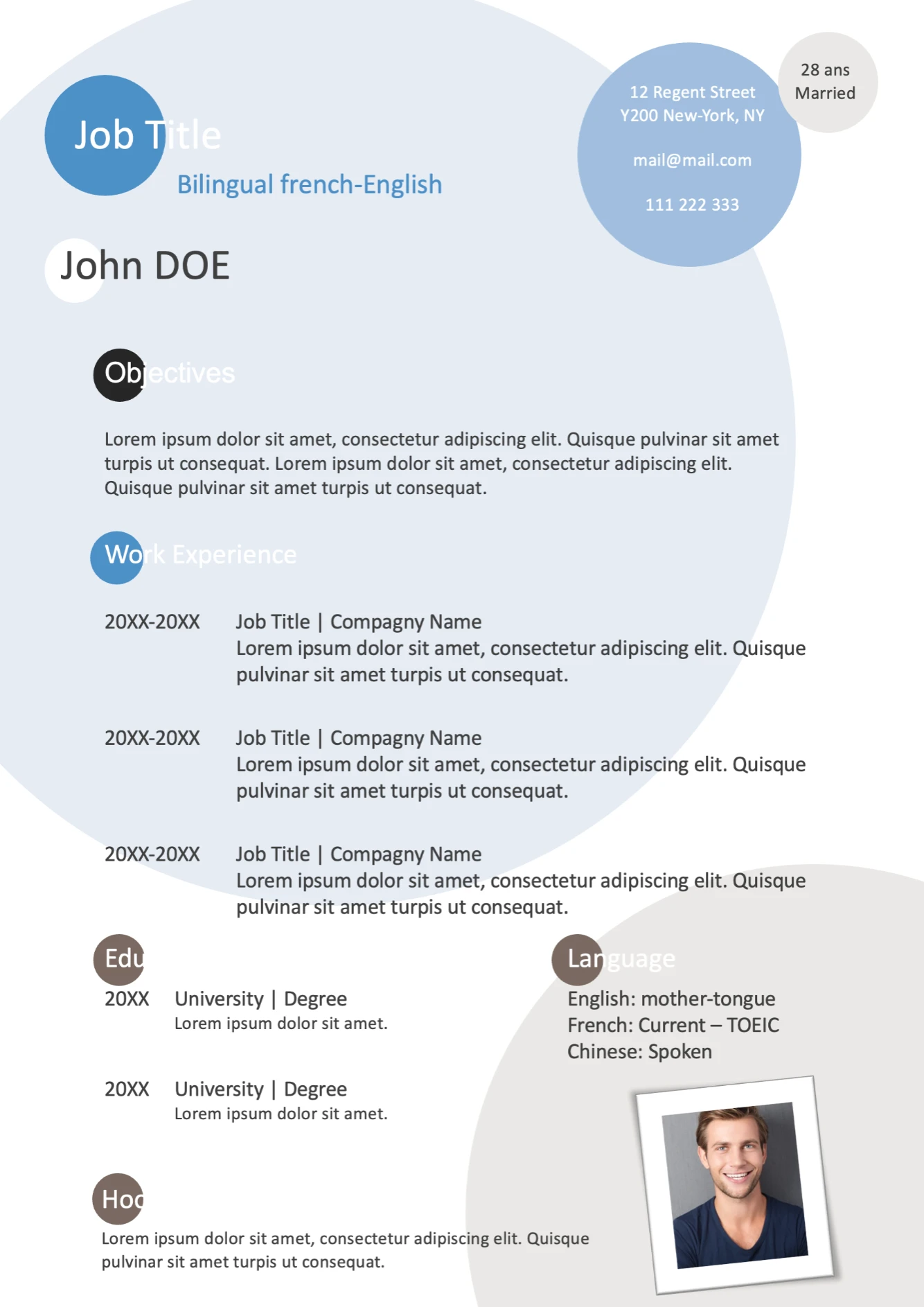 Bubble Resume template preview