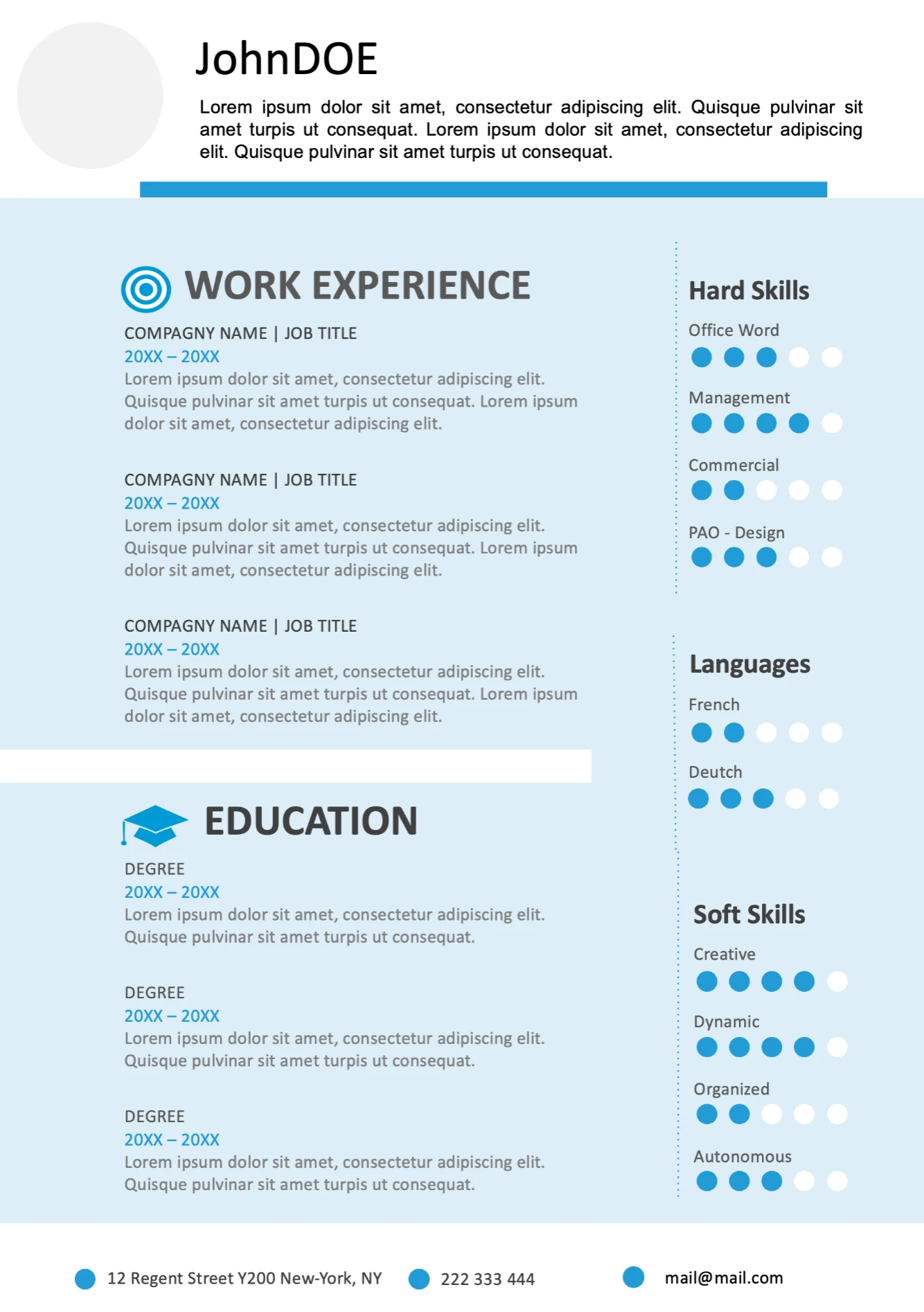 College Resume template preview