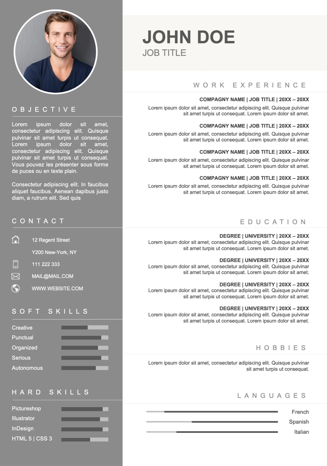 Contempory Resume template preview