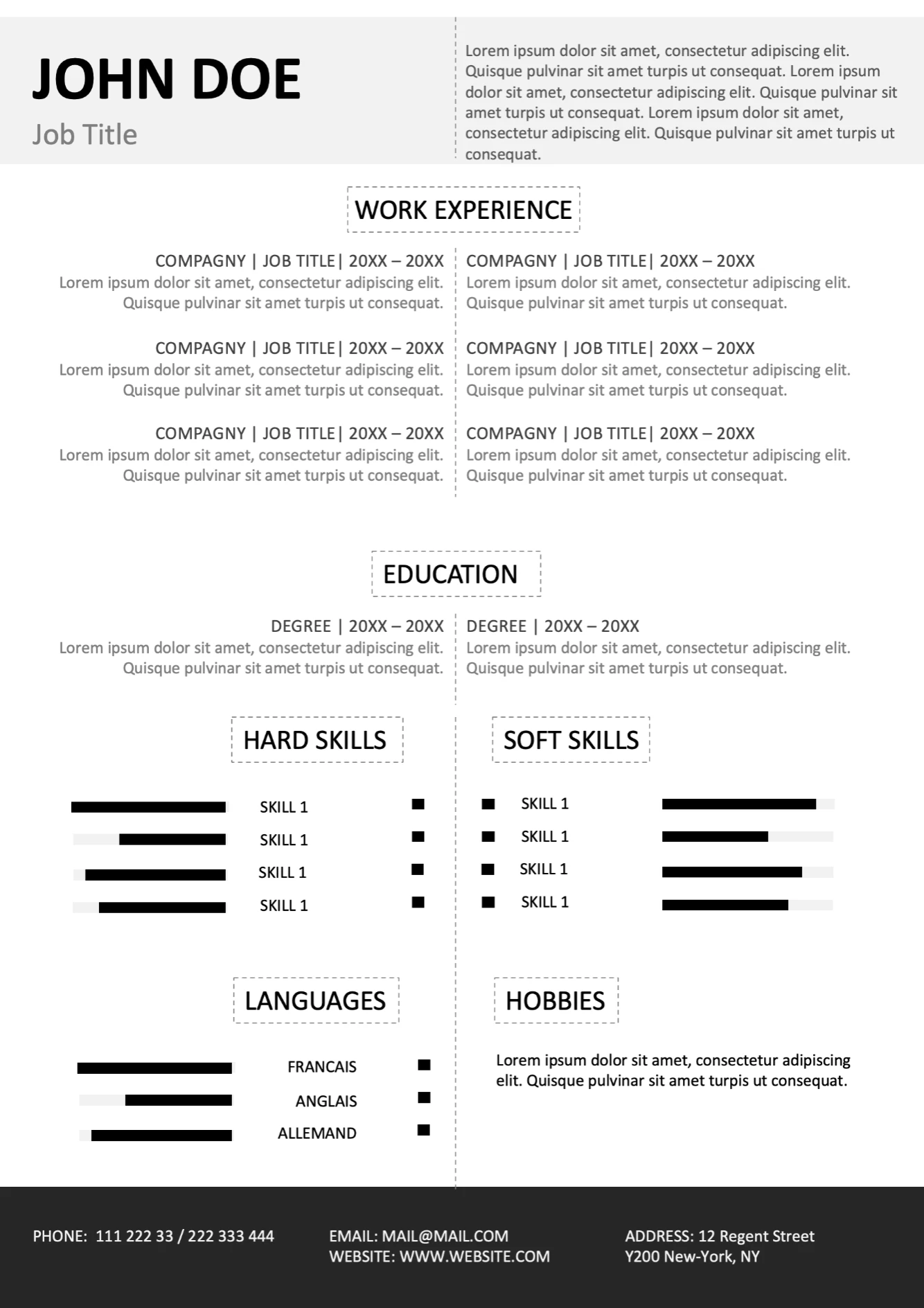 Corporate Resume template preview