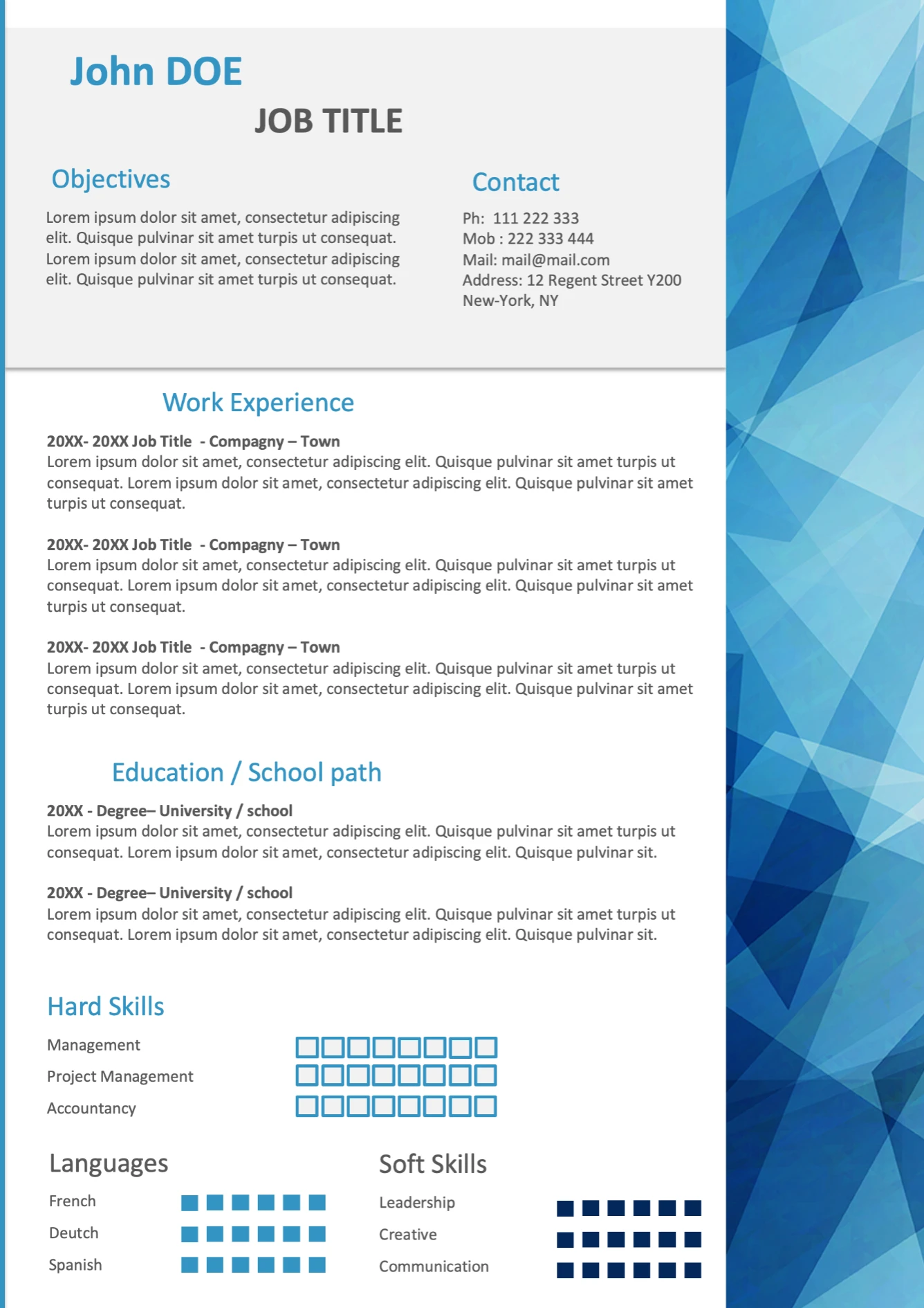 Smart Resume template preview